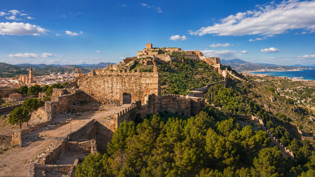 Vista panorámica del castillo de Sagunto y su entorno histórico